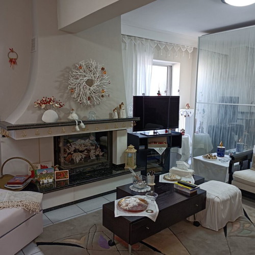 Modern black TV stand with two shelves and glass like new