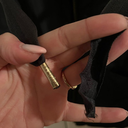 Juicy Couture black polyester coat with gold details used, size M