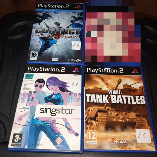 Conflict Global Storm PS2 game, Singstar PS2 game, WWII Tank Battles PS2 game