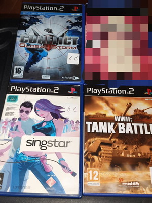Conflict Global Storm PS2 game, Singstar PS2 game, WWII Tank Battles PS2 game