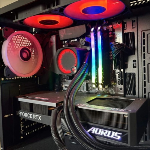 Gaming PC with RTX 4060, Ryzen 7 5700X, 16GB RAM, 1TB SSD, water cooling