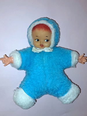 Vintage baby doll from the 60s like new, height 25 cm
