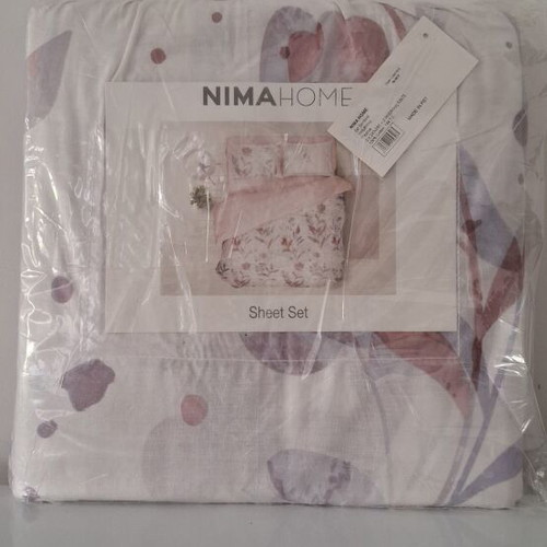 NIMA HOME Caprice Double Bed Sheet Set 100% Cotton new, 4 pieces