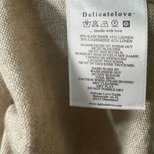 Delicatelove Beige Cashmere Linen Striped Sweater Size 3XL New