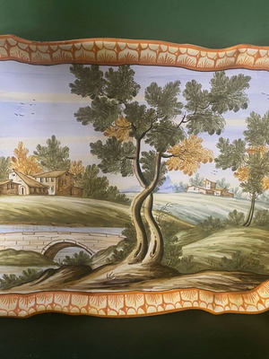 Castillo Italian porcelain serving tray hand painted like new