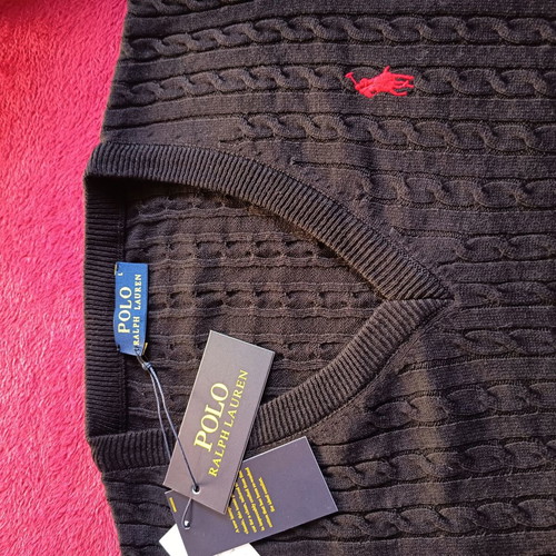 Ralph Lauren Knit Polo L new with tags, black