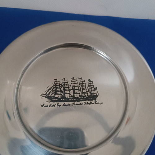 Set of 2 small stainless steel plates - coasters new with design