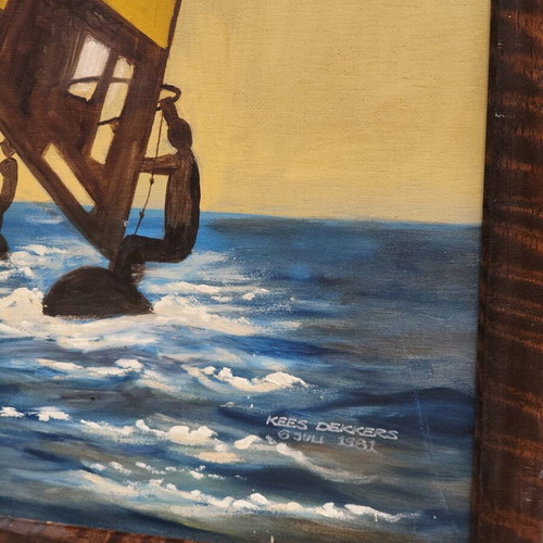Kees Dekkers painting used, oil on fiberboard