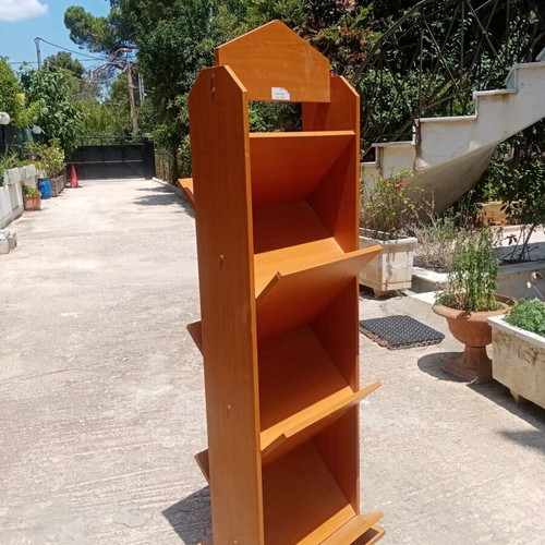 Magazine and Brochure Display Stand wooden with wheels like new