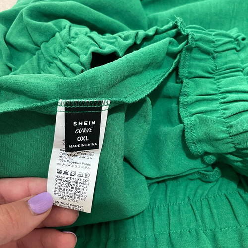 Plus size Shein pants green, new, high waist