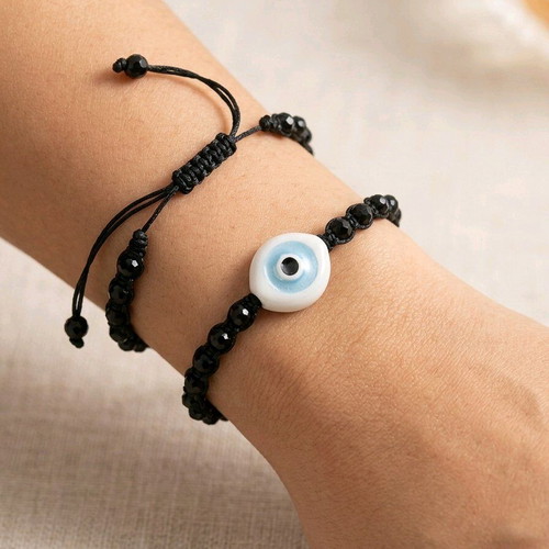 Evil eye bracelet like new, black