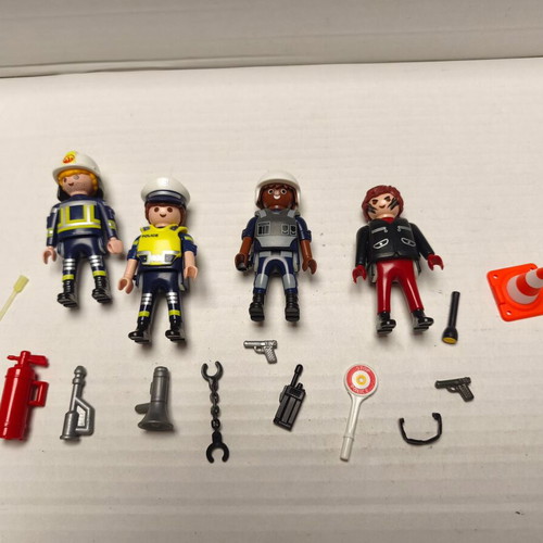 Playmobil Police Firefighter Burglar Set like new with accessories