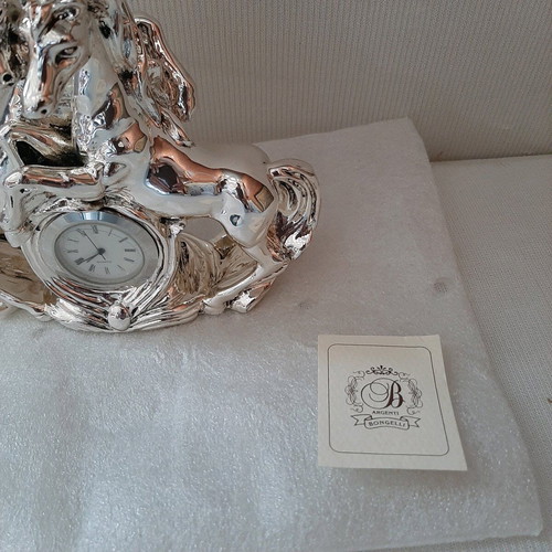 Italian silver-plated clock new