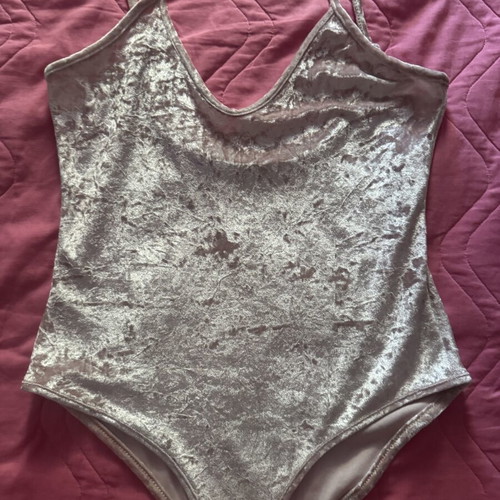 Velour bodysuits like new, size S-M, beige and blue, snap closure
