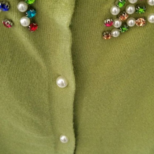 Cardigan blouse new with stones small green