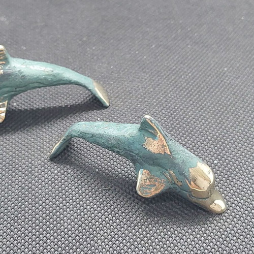 Bronze decorative dolphins new, small handmade pack
