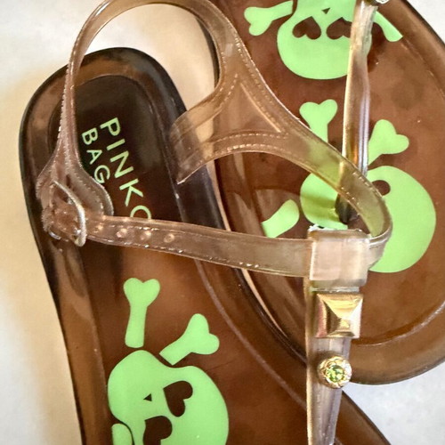 Pinko flat sandals like new, brown, size 38-38.5