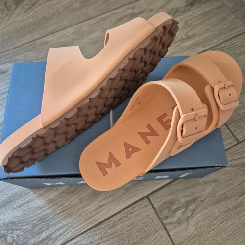 Manebi slide sandals new, orange, size 40