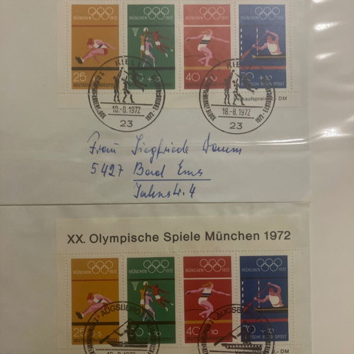 German first day stamp album used, decades '60, '70, '80