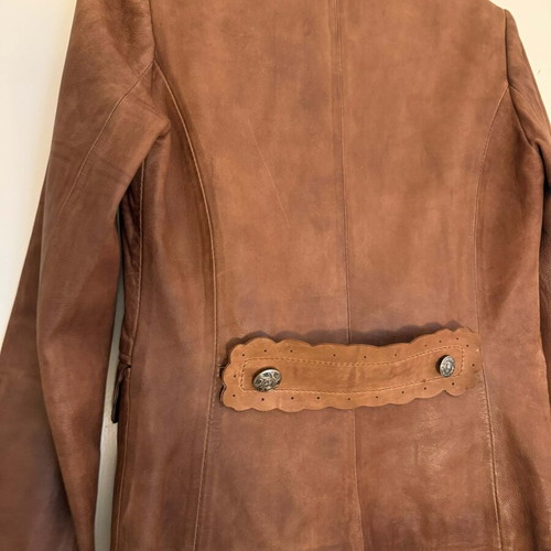 LAPEL women's leather jacket like new, brown, size S