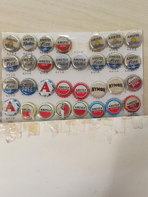 Σετ καπάκια Amstel μεταχειρισμένα με σπάνιες ετικέτες αναψυκτικών