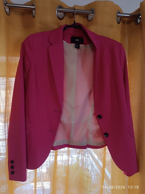 H&M fuchsia blazer size L like new