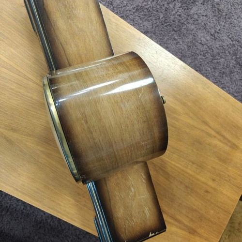 Vintage wooden clock used, solid wood with glass cover