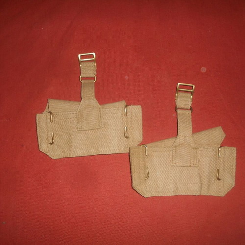 English Canvas Ammo Pouches for Lee-Enfield, New, 1952, Set of 2