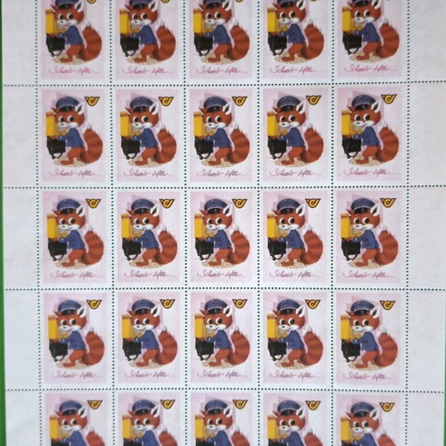 Schulpost Austria stamp sheet new with panda postman