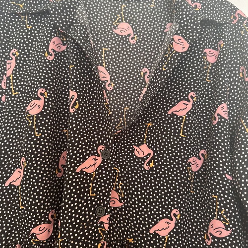 Short dress with flamingo print like new