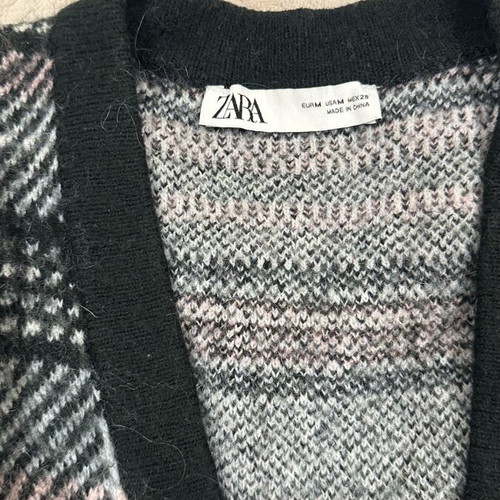 Zara Black Checked Cardigan Like New, Size S