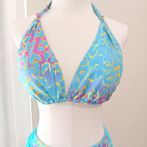 Bikini set XXL new, colorful turquoise, padded top