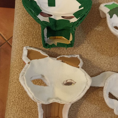 4 Therian animal cosplay masks, handmade, unfinished
