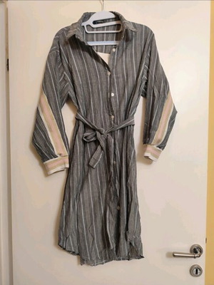 Coocu shirt dress like new, gray and beige stripes, size S