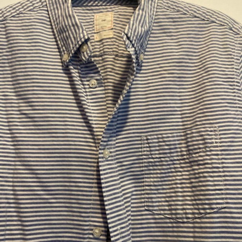 Gap men's stripy shirt used, size large, 100% cotton