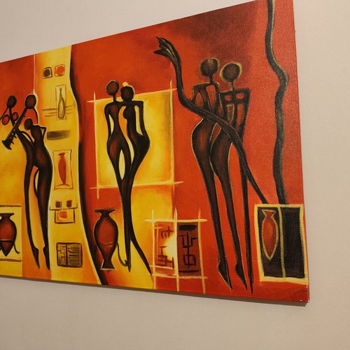 Canvas painting 90x60 cm used, Africa Arts