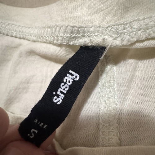 Sinsay women's t-shirt size S used, beige, baggy fit