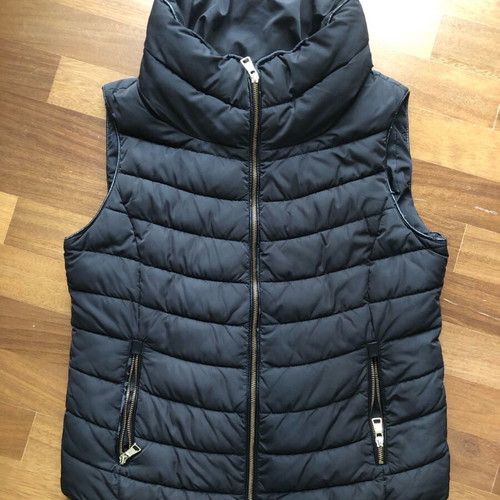 Zara Basic black mid-length windproof sleeveless jacket XL used