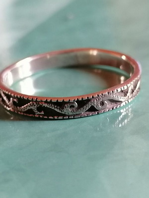 Men's silver 925 ring band with embossed spirals new no 66 (US 11.5)