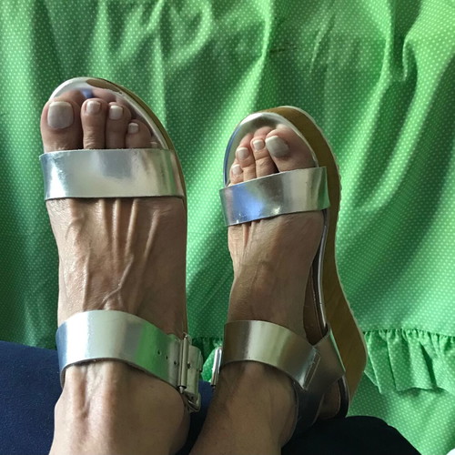 Steve Madden leather platform sandals like new, silver metallic, size 39-40
