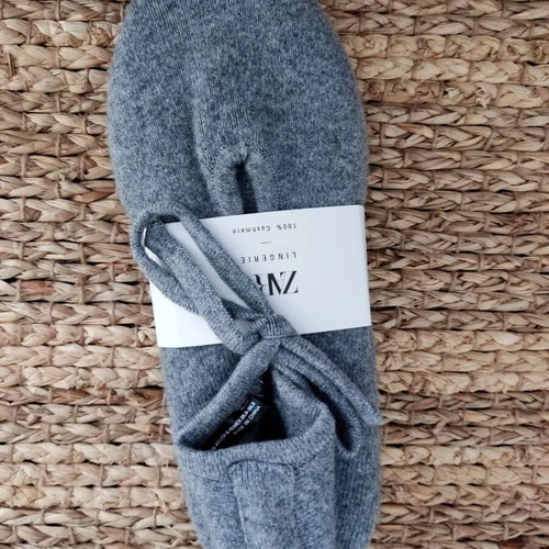 Zara cashmere indoor ballerinas like new, gray