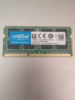 Crucial DDR3L 8GB 1333MHz PC3L-10600S Laptop RAM SODIMM like new