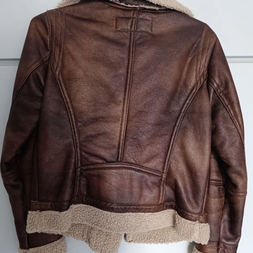 Bershka Aviator Jacket like new, brown with shearling lining