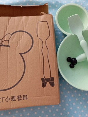 Plastic plate with spoon and fork new