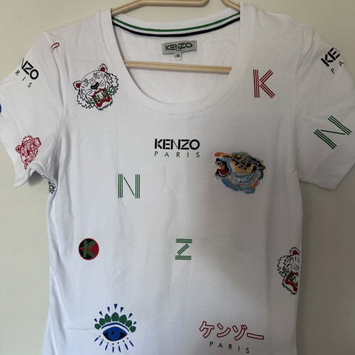 Kenzo T-shirt new, size M, white with multicolor prints