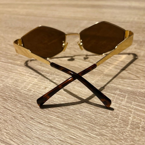 Brown sunglasses with gold frame new