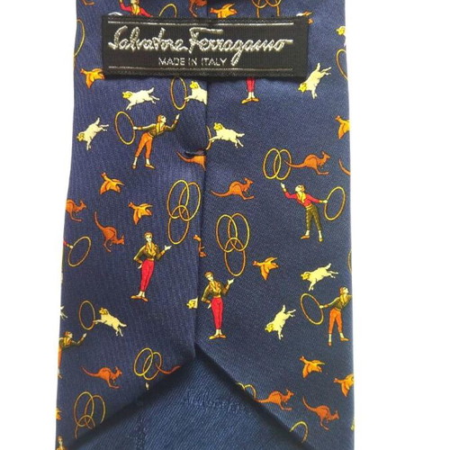 Salvatore Ferragamo authentic tie like new, 100% silk, blue multicolor