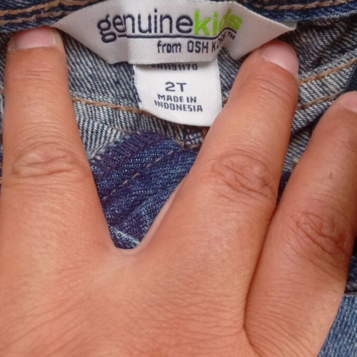 Genuinekis denim bermuda shorts like new, size 2 years, elastic waist
