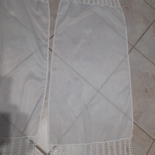 Set of 2 Semen table linens with handmade knitted lace, like new