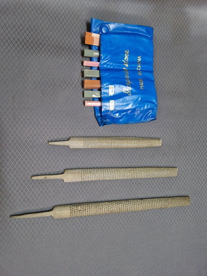 Wood rasps and sharpening stones set new, 3 rasps and 7 stones
